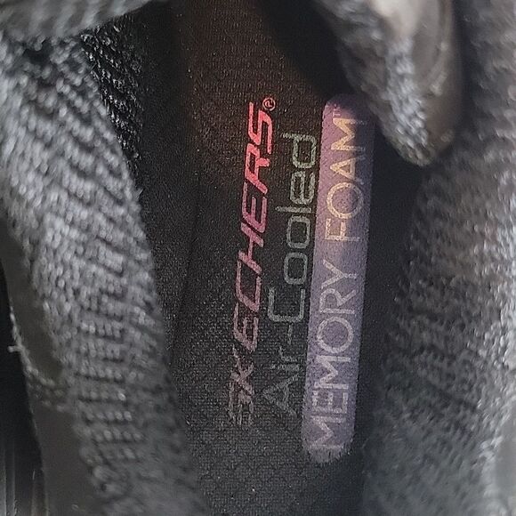 Skechers D'Lites Play On Shoe black leather Women's Size 8 - Picture 7 of 10